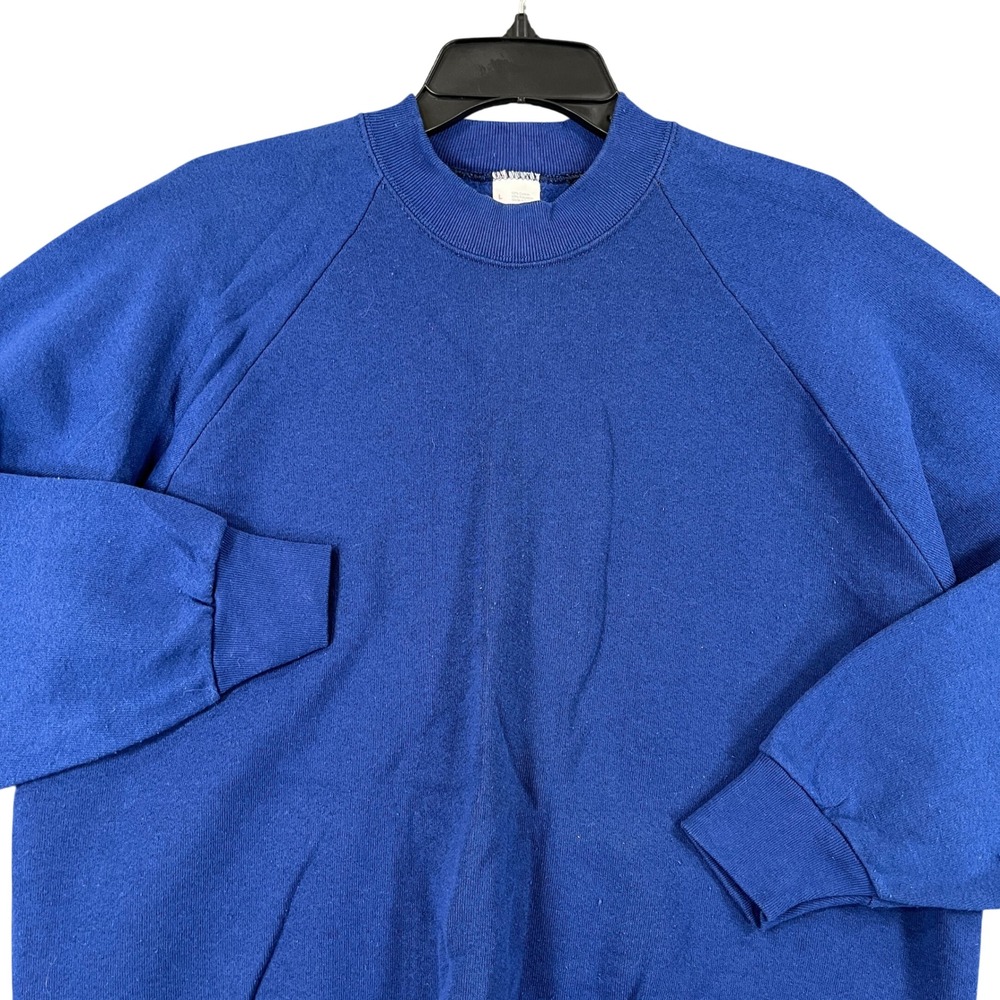 Vintage 90s Fruit of the Loom Sweatshirt Mens L Royal Blue Raglan USA
